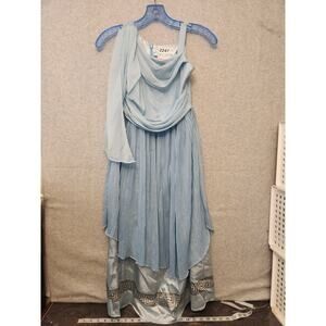 American Girl Dress Medium Chiffon Silky Satin Underlayer Grecian Whimsical Blue